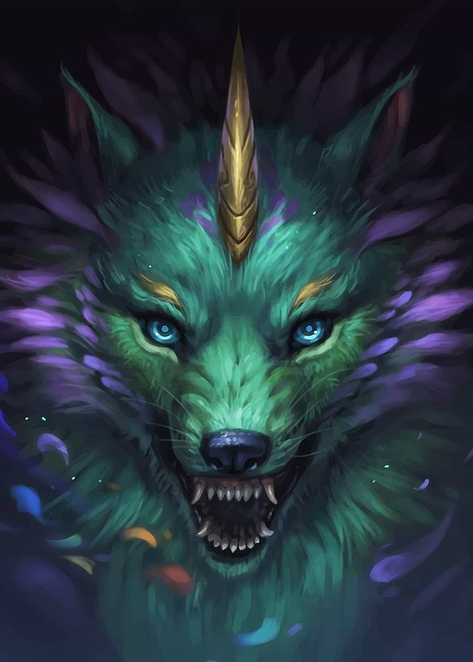 Unicorn Wolf Digital Art