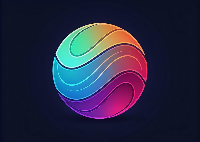 Colorful Abstract Sphere on Dark Background