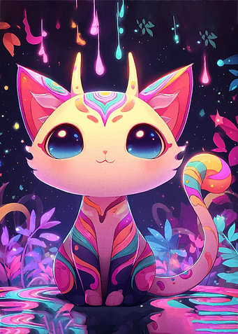 Colorful Cat Fantasy