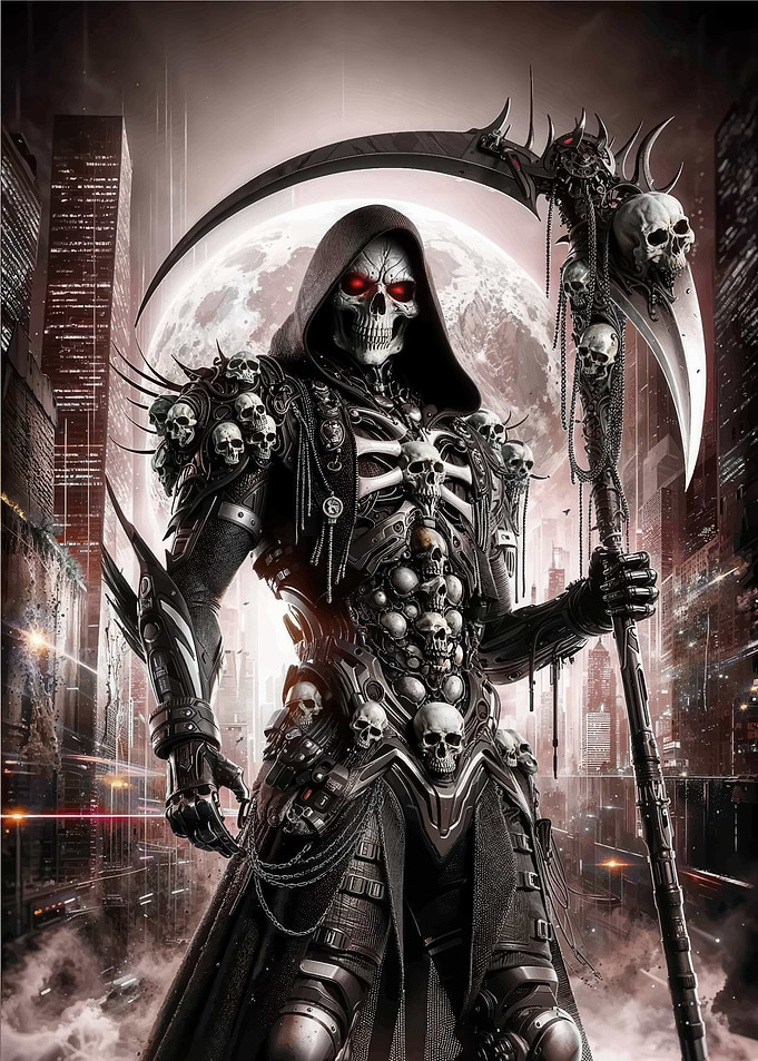 Grim Reaper in Cityscape