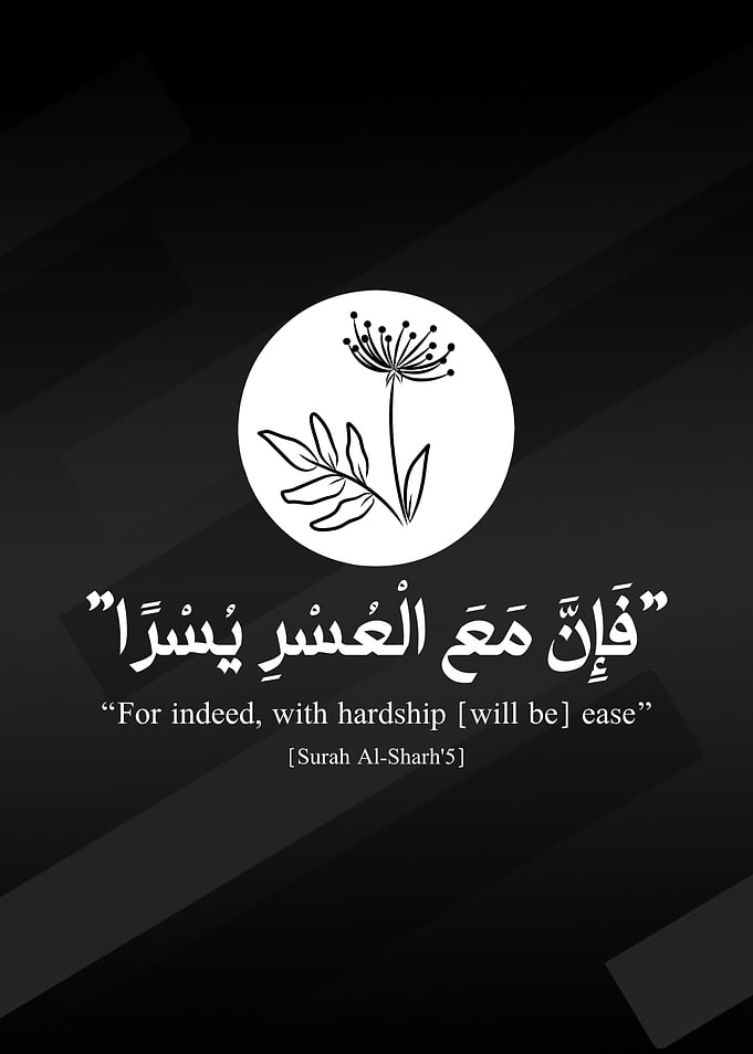 With Hardship Comes Ease - Arabic Calligraphy