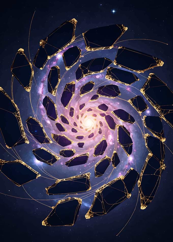 Abstract Galaxy with Geometric Shapes
