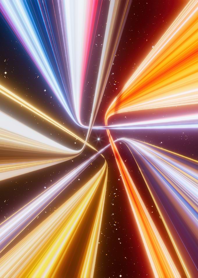 Abstract Light Trails in Space