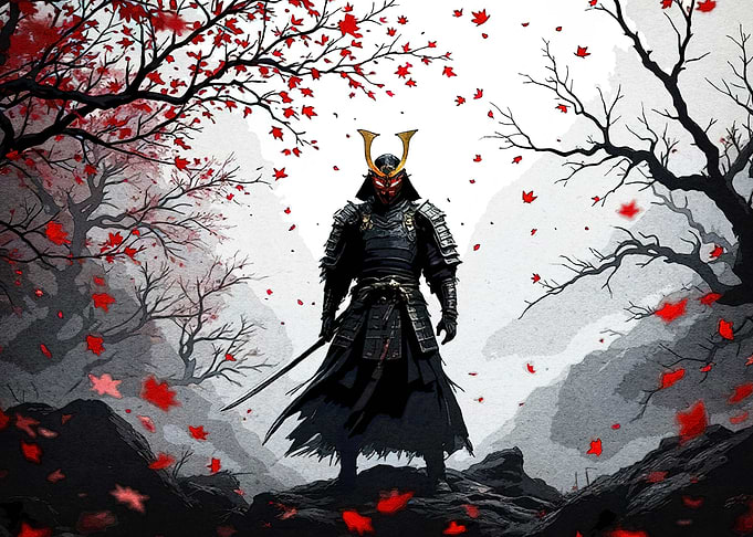 Samurai Autumn Landscape