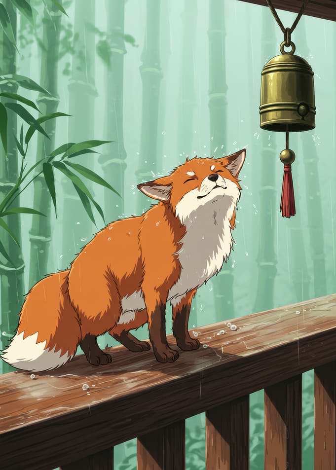Fox in the Rain