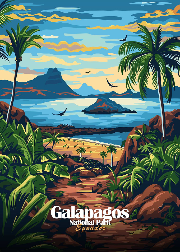 Galapagos National Park Ecuador Illustration