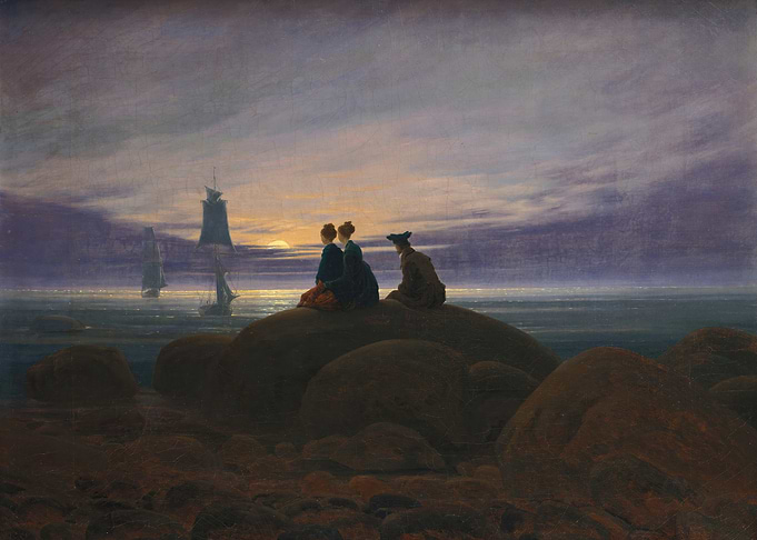 Seashore with Figures by Caspar David Friedrich
