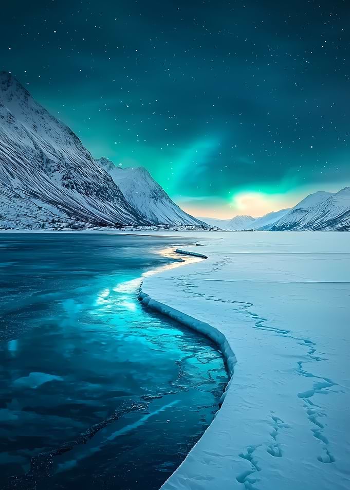 Frozen Path – Beneath the Northern Glow
