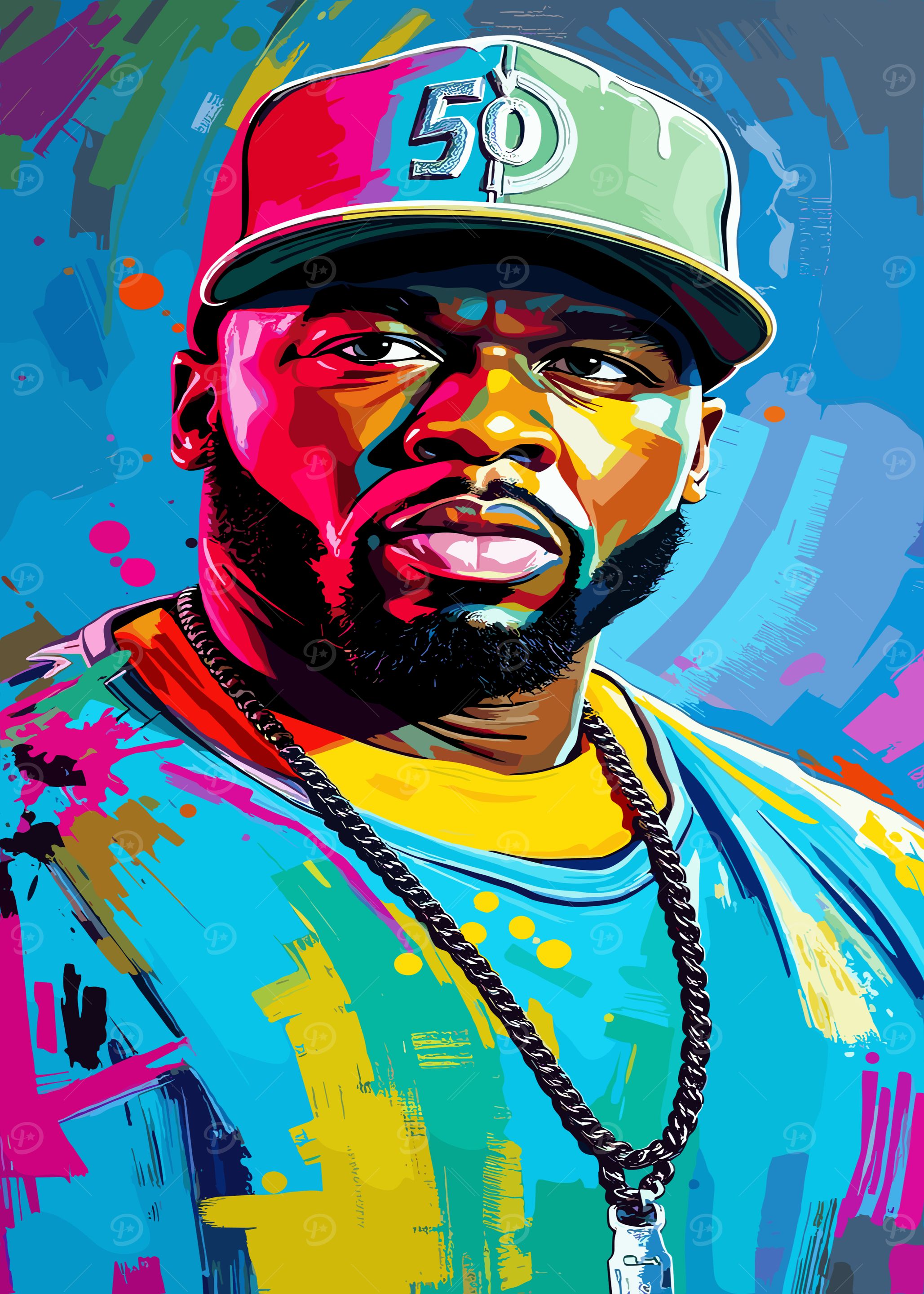50 Cent Pop Art Portrait