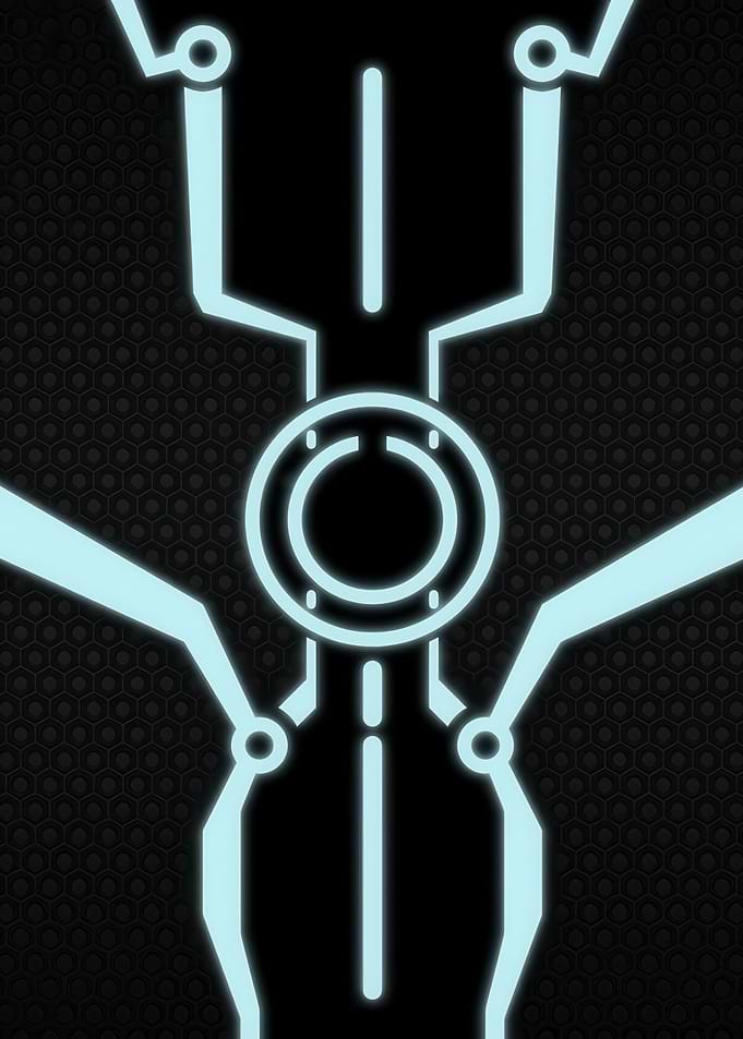 Tron-inspired Circuit Pattern