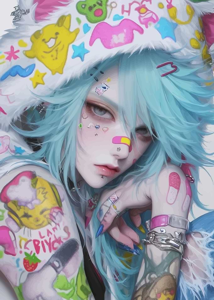 Pastel Goth Character Portrait
