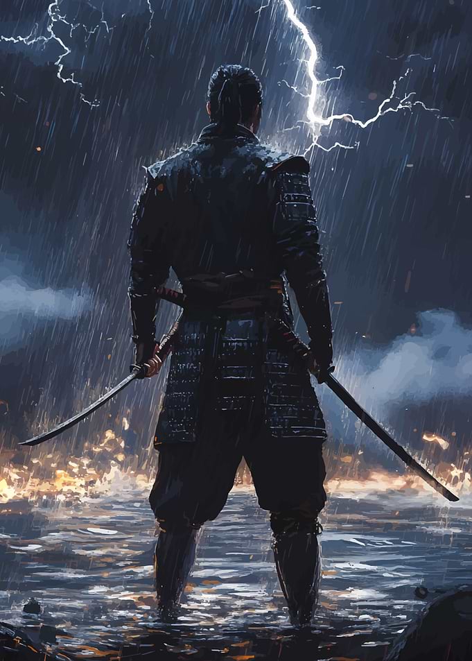 Samurai in Stormy Weather