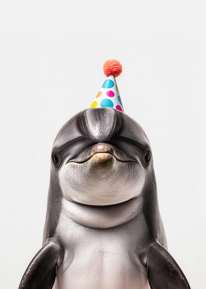 Cute Vaquita with Party Hat