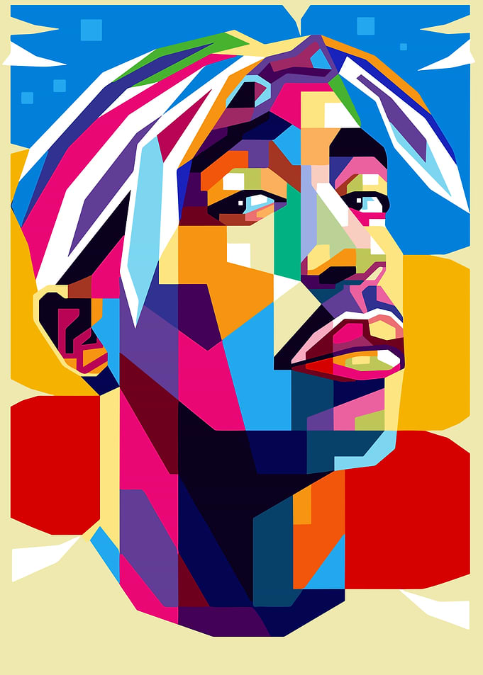 Colorful Tupac Shakur Portrait
