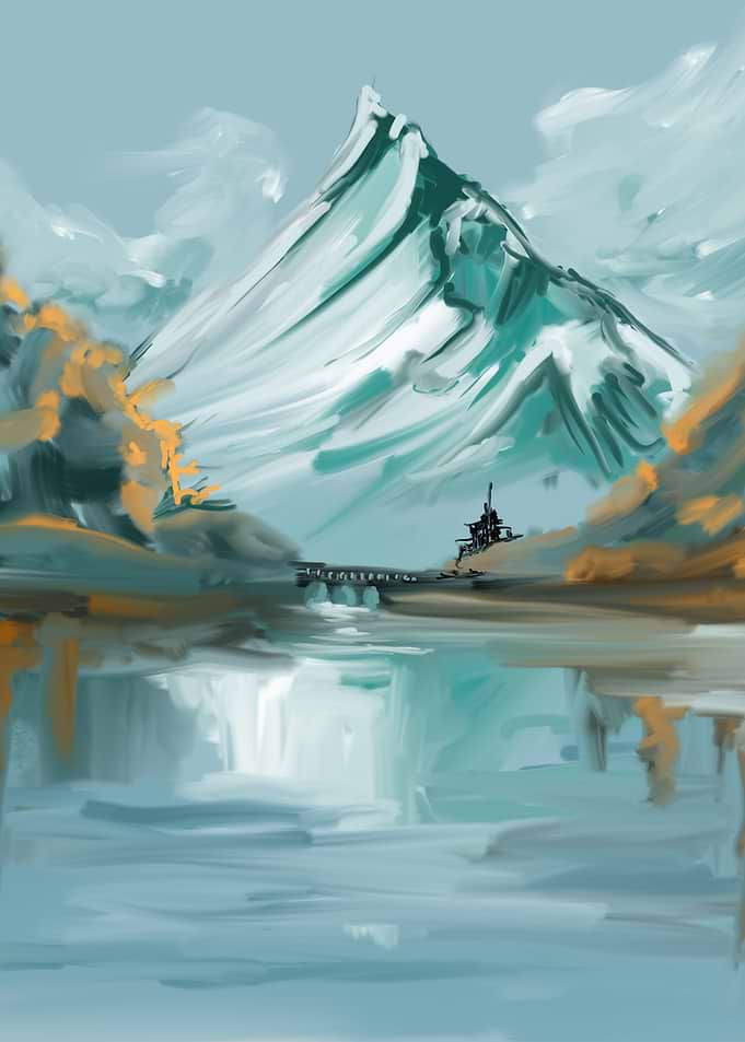 Mountain Lake Digital Painting