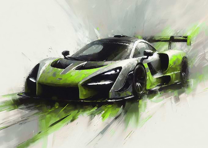 Lime Green McLaren Senna Painting