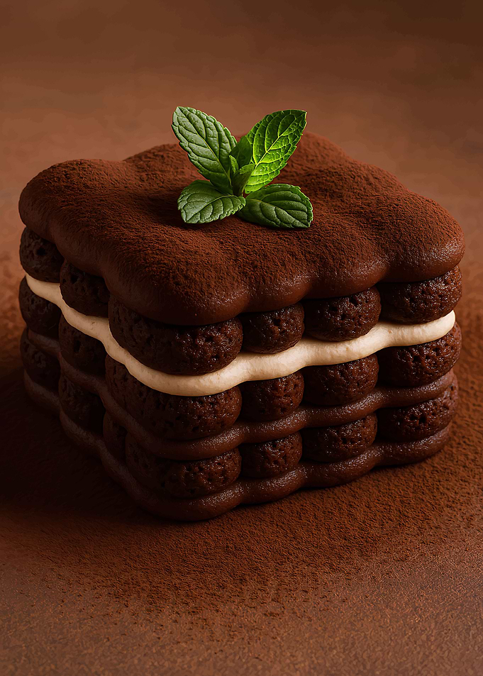 Delicious Tiramisu Dessert with Mint