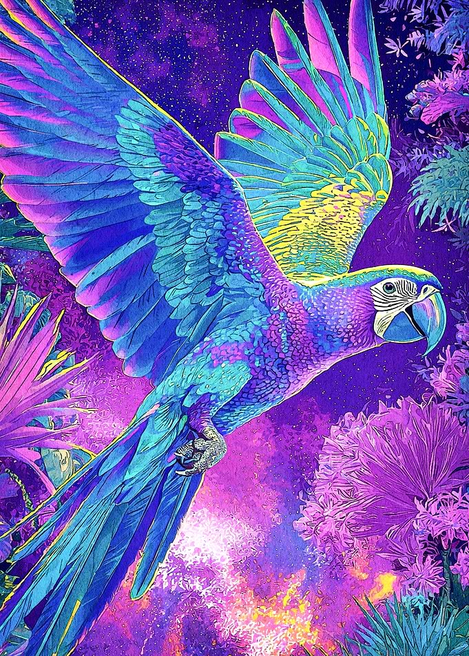 Colorful Parrot Flight