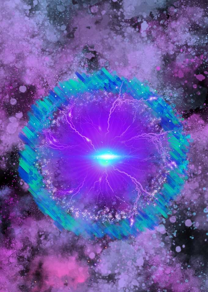 Abstract Purple Energy Burst
