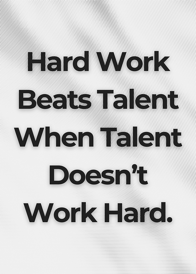 Hard Work Beats Talent Text Art
