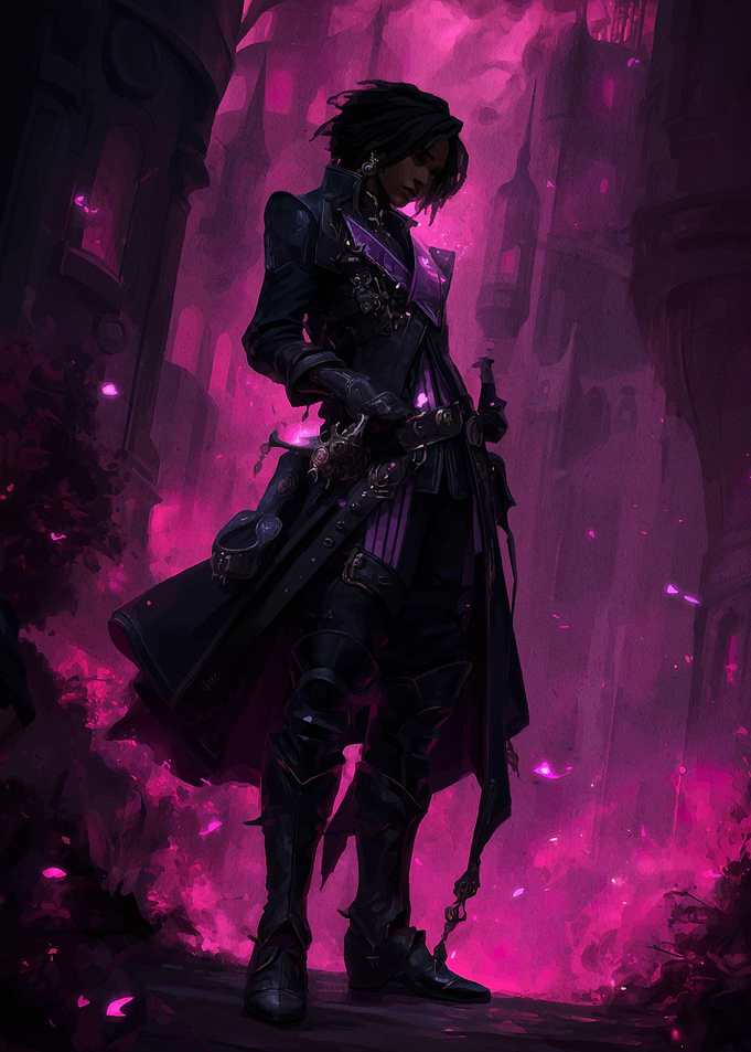 Dark Fantasy Character in Purple Haze