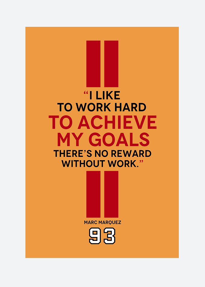 Marc Marquez Motivational Quote Poster