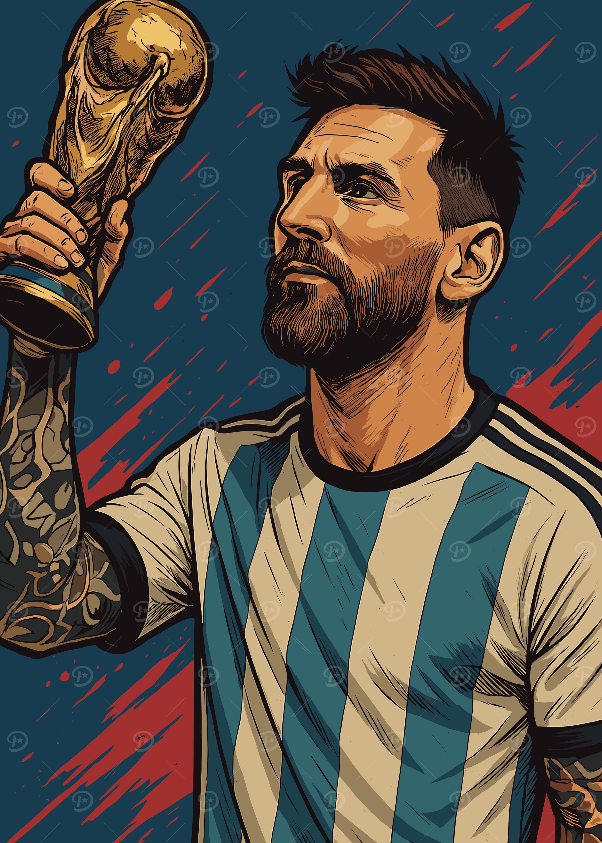 The Goat with World Cup Trophy