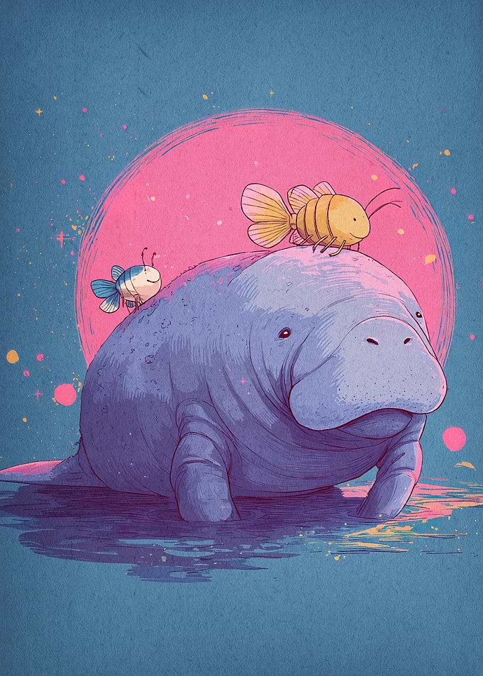 Manatee Fish Friends