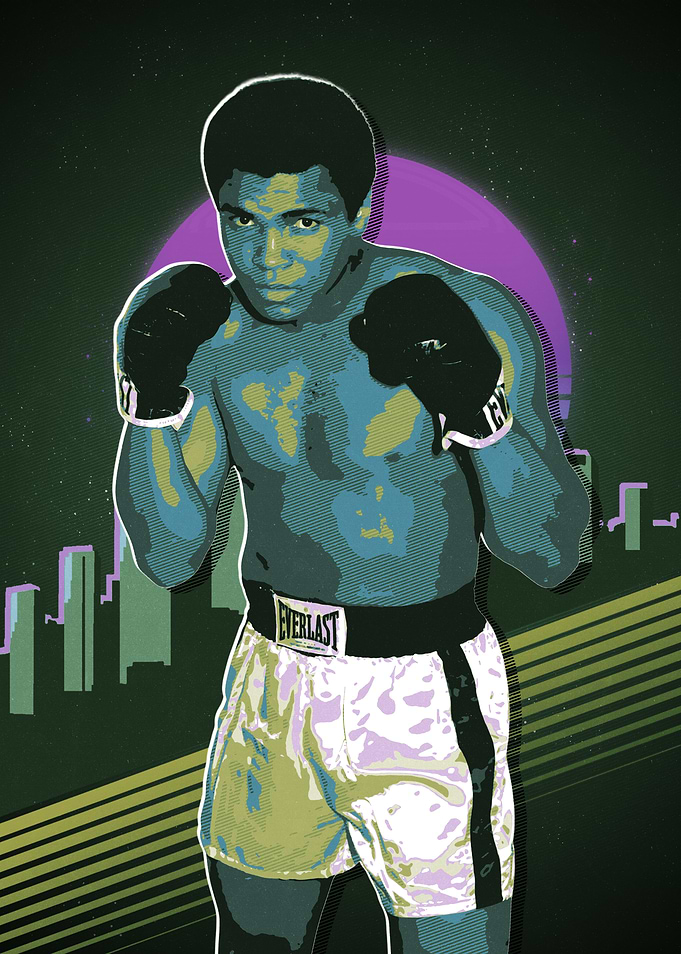 Muhammad Ali Boxing Retro Art