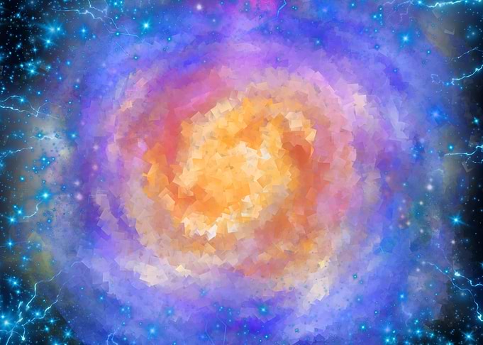 Galaxy Swirl with Lightning