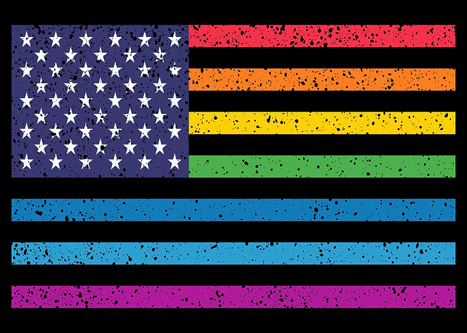 Rainbow American Flag Queer