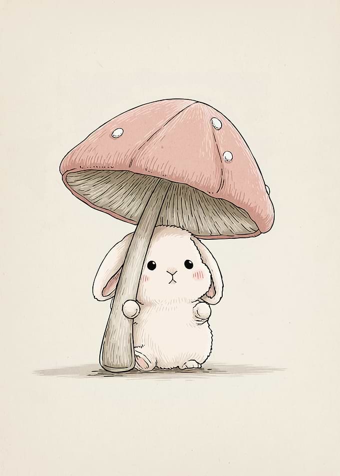 Cute Bunny Mushroom