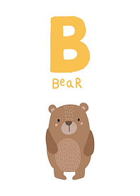 Bear with Letter B Illustration