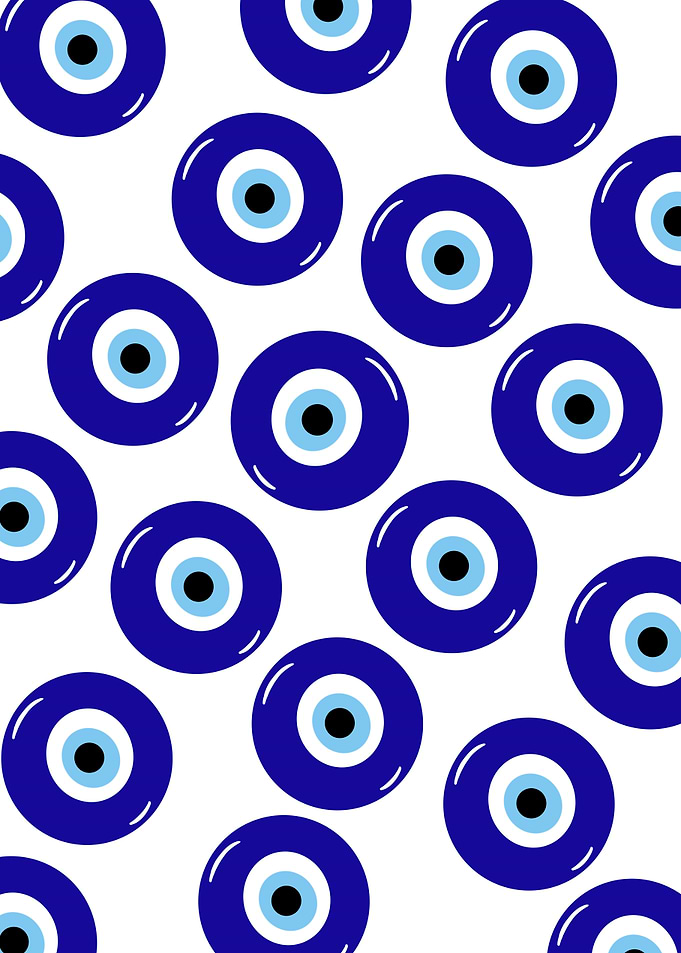 Evil Eye Amulet - Traditional Turkish Nazar Boncuğu Pattern Design