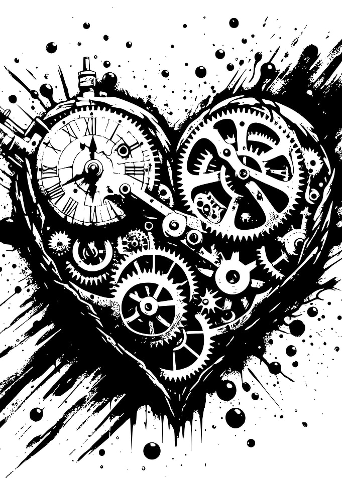 Mechanical Heart with Clockwork Gears