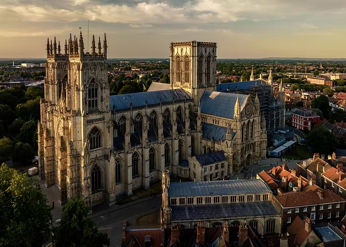 York Minster Cathedral Aerial View