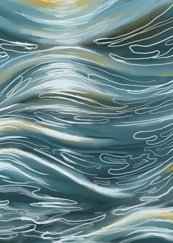 Abstract Ocean Waves Digital Art