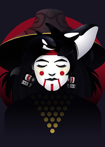 Orca Spirit Woman Digital Art