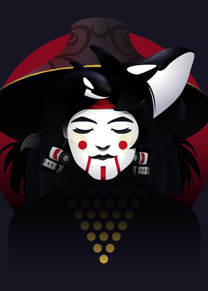 Orca Spirit Woman Digital Art