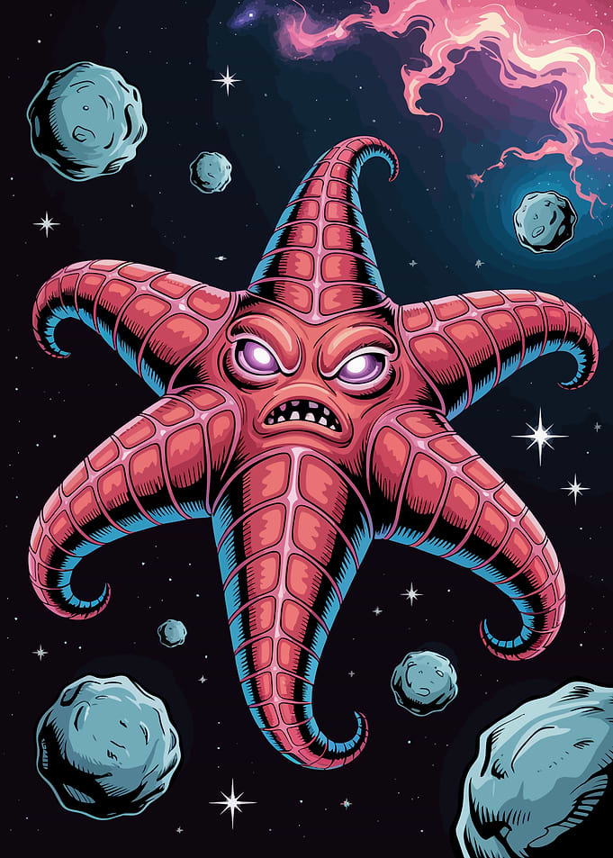 Angry Starfish Monster in Space