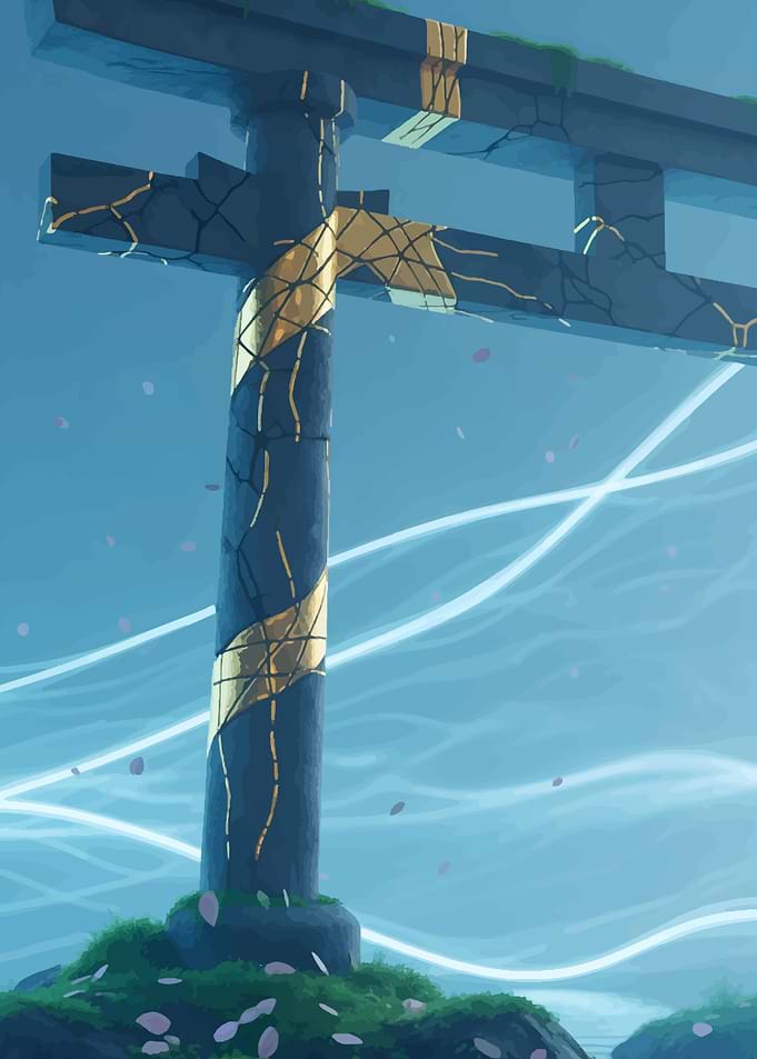 Torii Gate with Kintsugi Repair