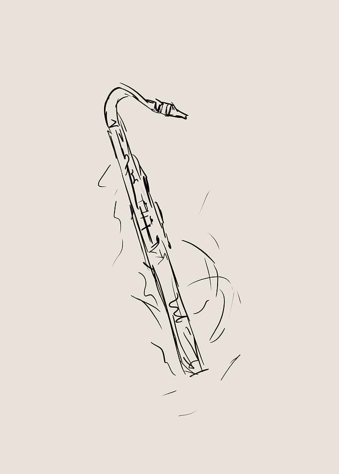 Saxophone Line Art