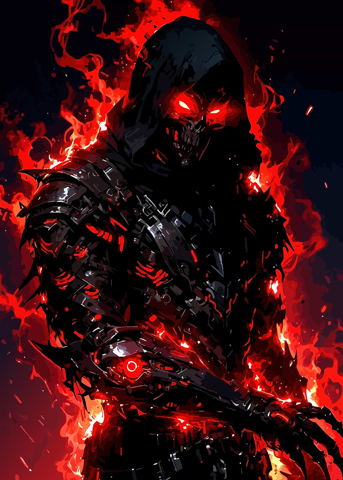 Fiery Dark Warrior