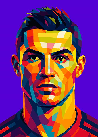 Cristiano Ronaldo Colorful Portrait WPAP Art