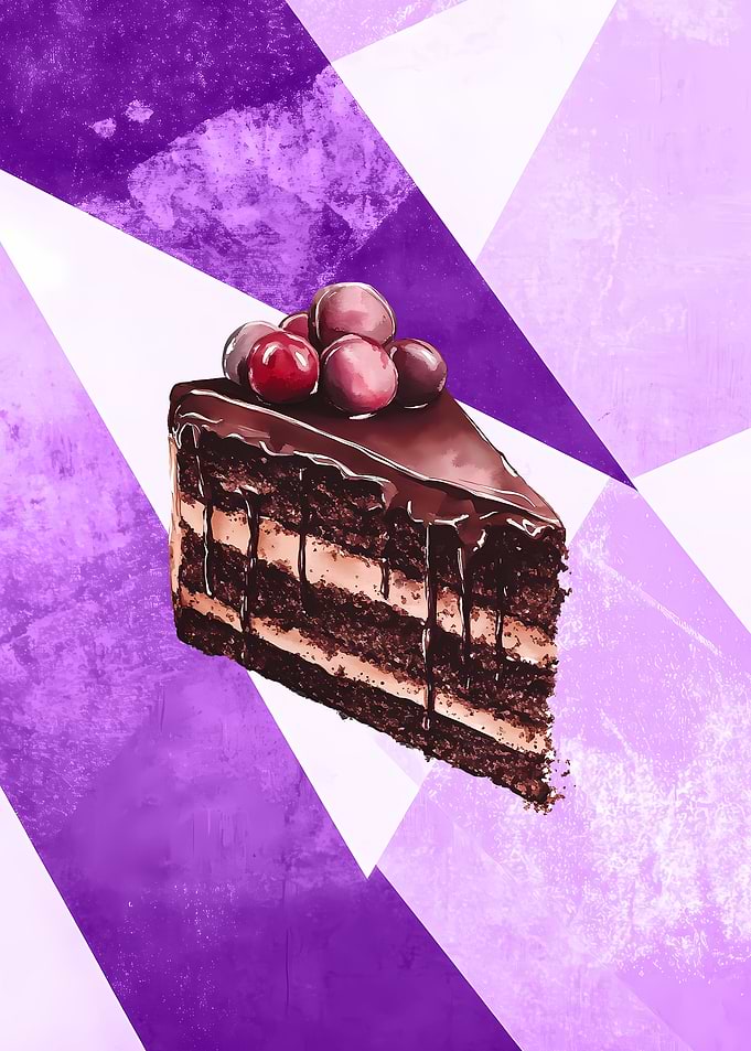 Vintage Chocolate Cake Slice