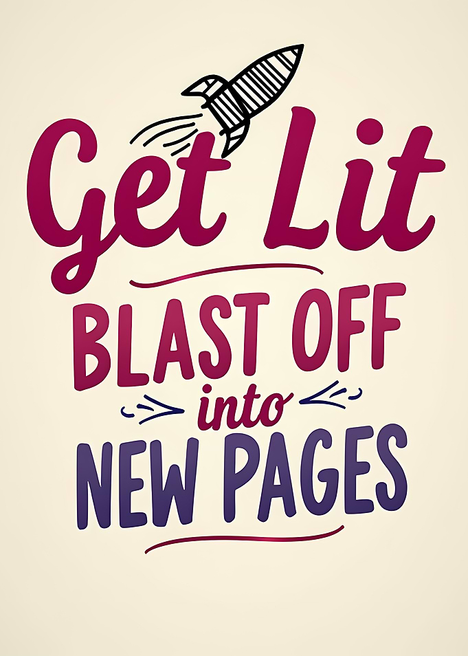 Get Lit Blast Off Typography Art