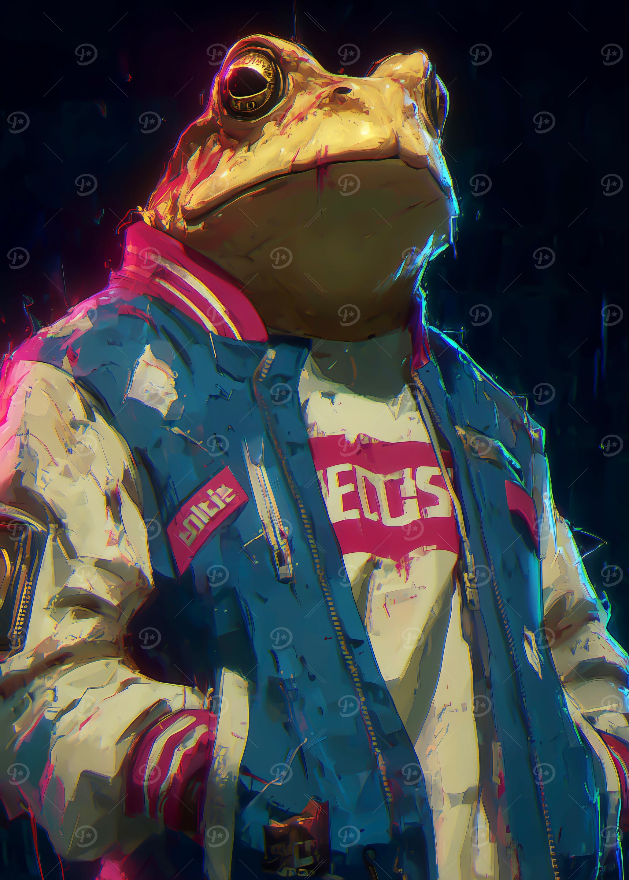 Frog in Varsity Jacket