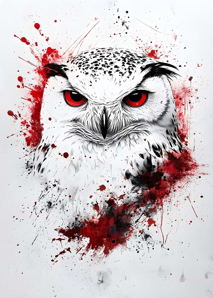 Owl with Red Eyes