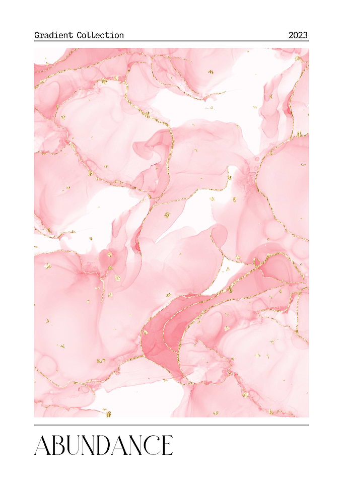 Abundance Pink and Gold Abstract Art