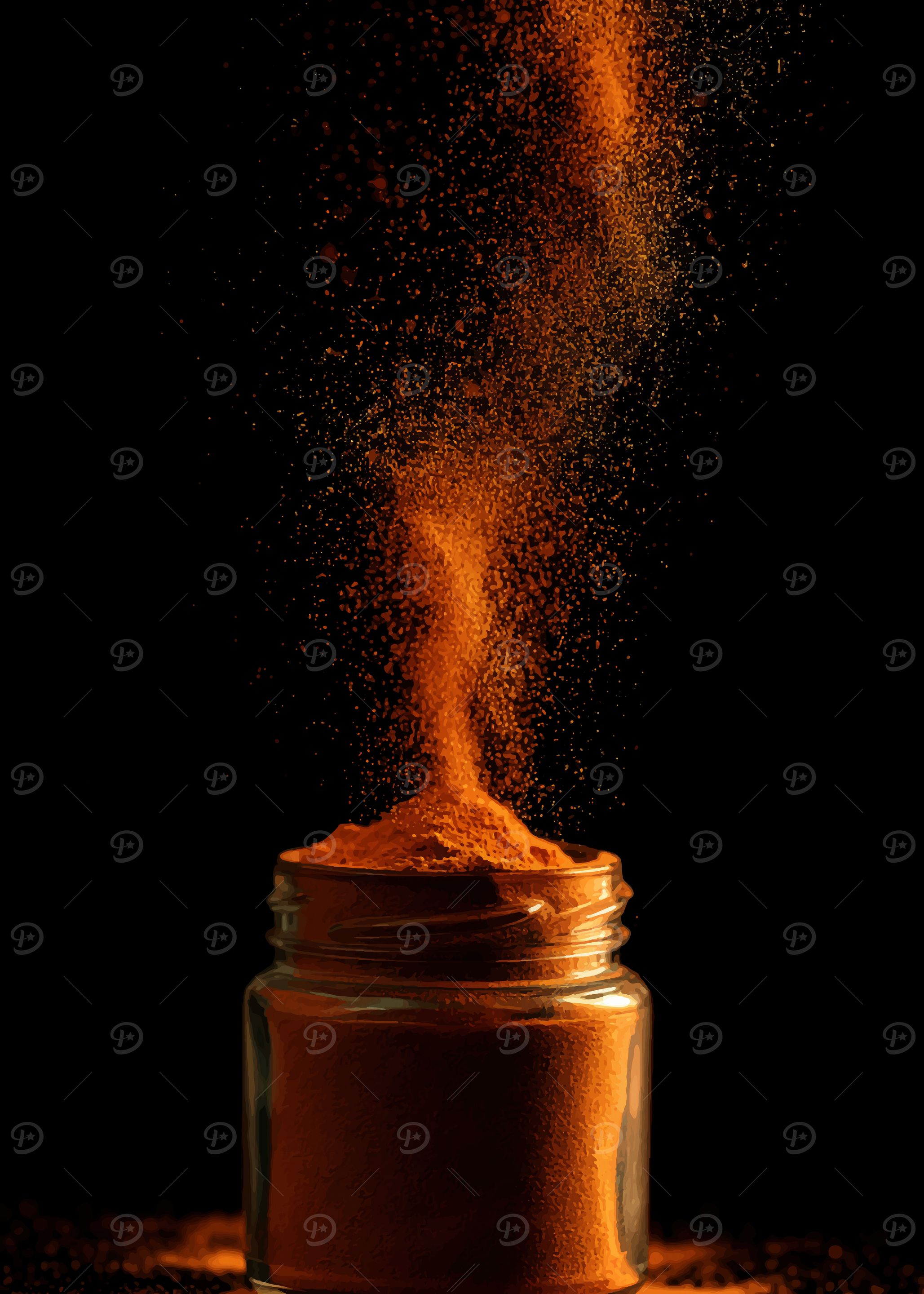 Spice Jar with Falling Powder